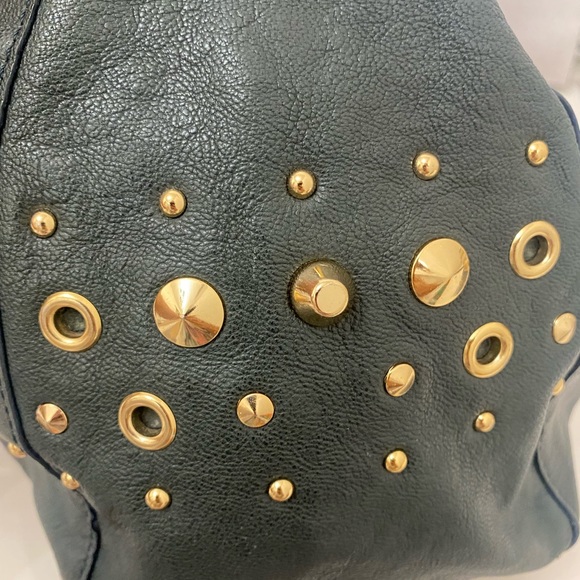 Dark green leather Juicy Couture large shoulder bag with strap - Picture 13 of 14